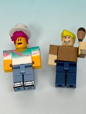 Roblox Action Figures Set Of 2 - Tropical & Smiling Characters With Accessories